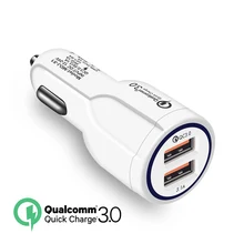 Quick Charge 3.0 Car Charger For Mobile Phone Dual Usb Car Charger Qualcomm Qc 3.0 Fast Charging Adapter Mini Usb Car Charger