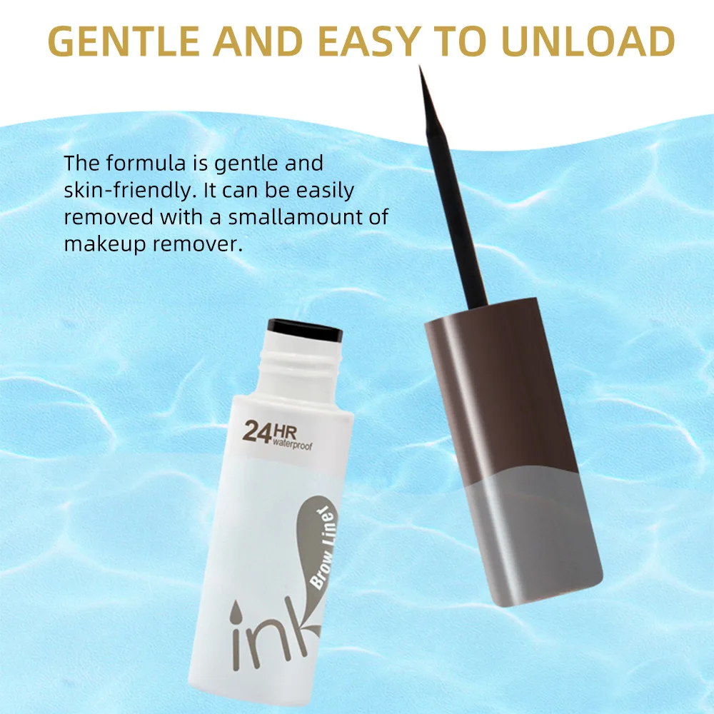 Music Flower 5 Color Liquid Brow Liner Eyebrow Gel Tattoo Eye Brow Tint Waterproof 24H Long Lasting Dye