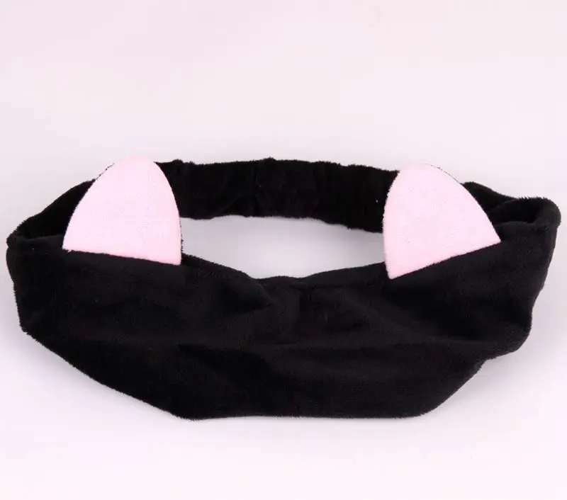 black hairband Лидер продаж, женские повязки на голову omg, повязка для макияжа, эластичная бархатная повязка на голову с бантом, коралловый флис, модные аксессуары для волос для девушек - Цвет: black hairband