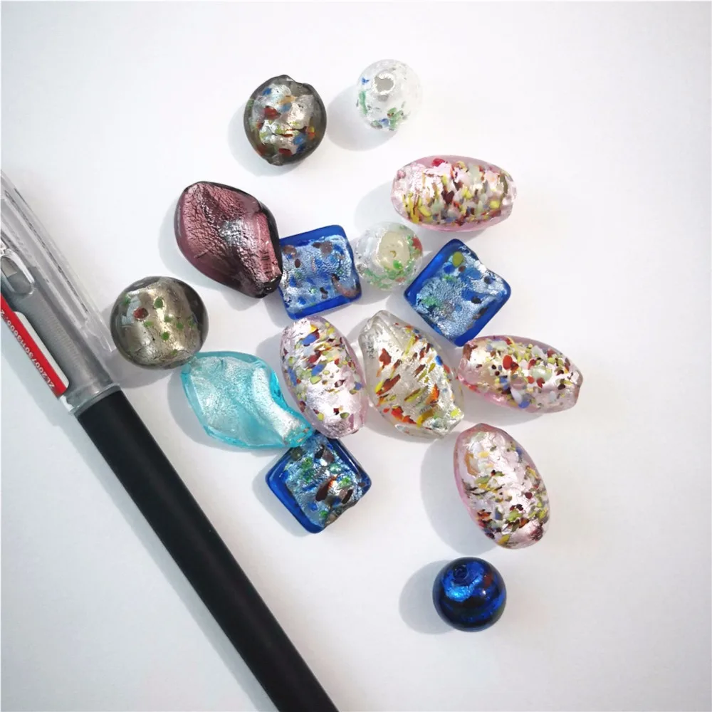 Inventory handling 100 pieces glass foil beads lampwork stocklots | Украшения и аксессуары