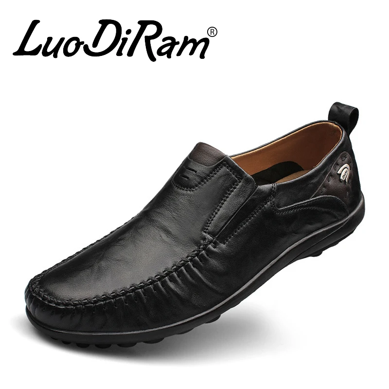 Бренд LuoDiRam ручной работы Повседневное мужские туфли на плоской подошве из