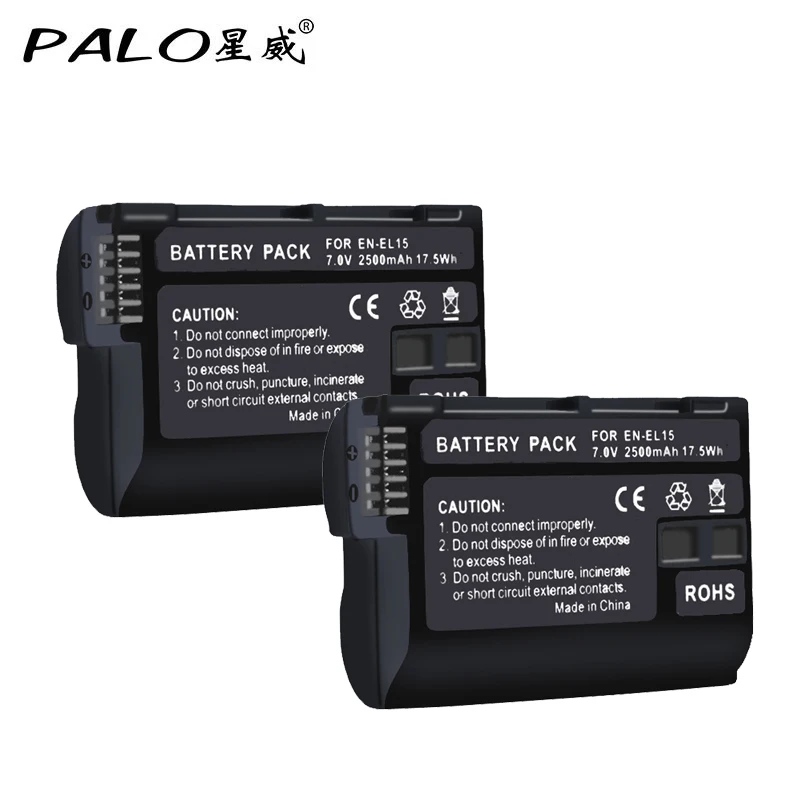 2 шт. EN-EL15 RU EL15 ENEL15 EL15A Батарейки+ ЖК-дисплей Dual USB Зарядное устройство для Nikon D600 D610 D600E D800 D800E D810 D7000 D7100 d750 V1 - Цвет: EN-EL15X2