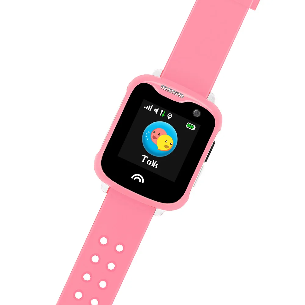 Pink D7 Детские умные часы с gps отслеживанием GSM SIM детские gps часы трекер Водонепроницаемый спортивный голосовой мониторинг забор сигнализация SOS - Цвет: Pink