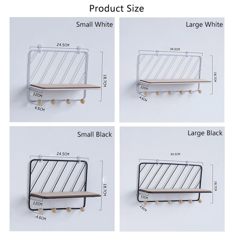 Настенная полка Baffect настенный держатель из железа и дерева в скандинавском