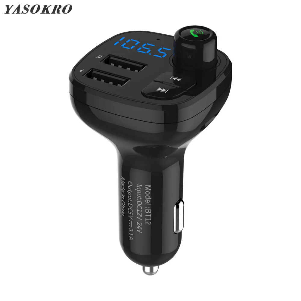 

Fm-передатчик Bluetooth модулятор Handsfree Car Kit автомобильный аудио mp3-плеер двойной USB 3.1A автомобильное зарядное устройство Поддержка tf-карты и u-дис...