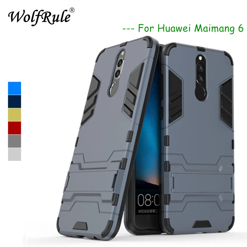 WolfRule Huawei Nova 2i чехол Mate 10 Lite Мягкая резина + пластиковая подставка для honor 9i|case huawei
