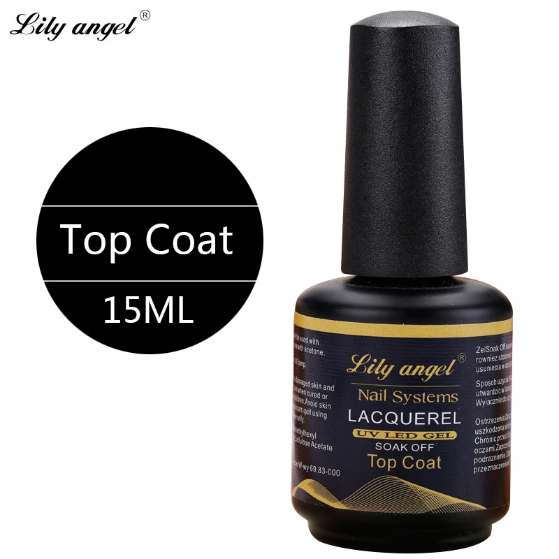 Top Coat Lily angel 1 шт., 15 мл, 72 цвета, Гель-лак для ногтей, УФ светодиодный, отмачиваемый, Гель-лак для ногтей, сделай сам, для маникюра, салона, верхнее покрытие, Базовое покрытие, NO.25-48 - Цвет: Top Coat
