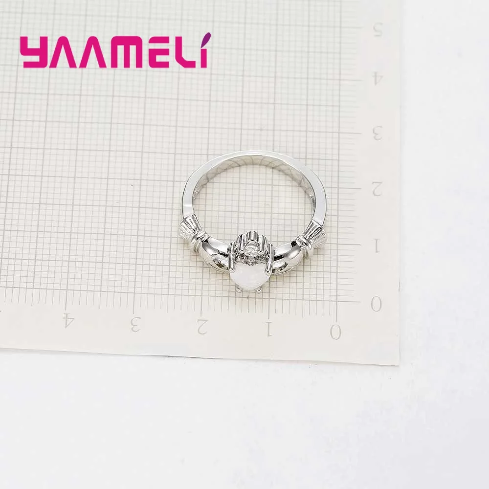 Красивое 925 пробы Серебряное кольцо на палец для женщин свадьбы/помолвки