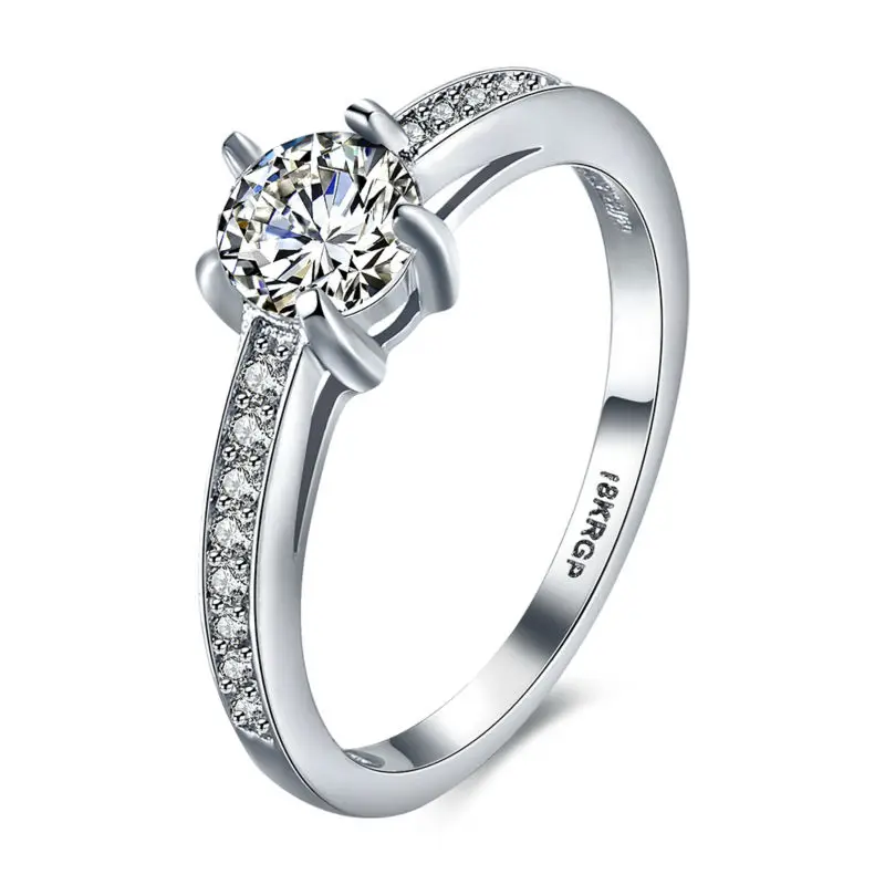 Женское кольцо с круглым цирконом в простом стиле|zircon ring|ring fordesigner ring |