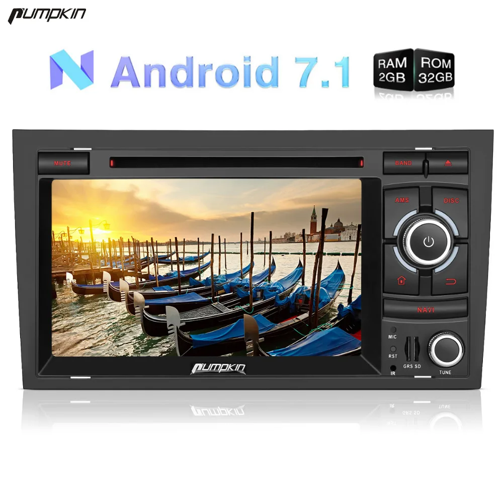 Тыква 2 Din7 &quotAndroid 7 1 Автомобильный мультимедийный DVD плеер GPS навигация