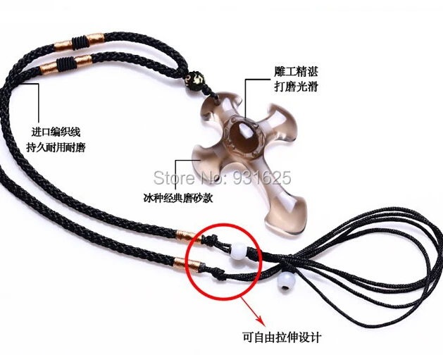 Прямая доставка натуральный черный обсидиан Резные Крест Lucky кулон Бесплатная