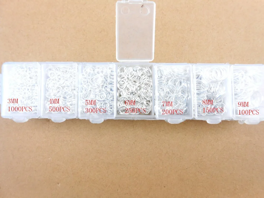 Горячие DIY ювелирные аксессуары Круглое кольцо кольца 3-4-5-6-7-8-9мм 2500 шт серебряное ожерелье аксессуары круглый разъем ручной работы