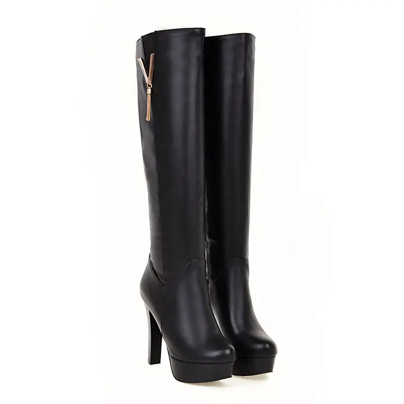 

Smeeroon popular super high heels over the knee boots for women platform shoes autumn winter boots slip on women boots