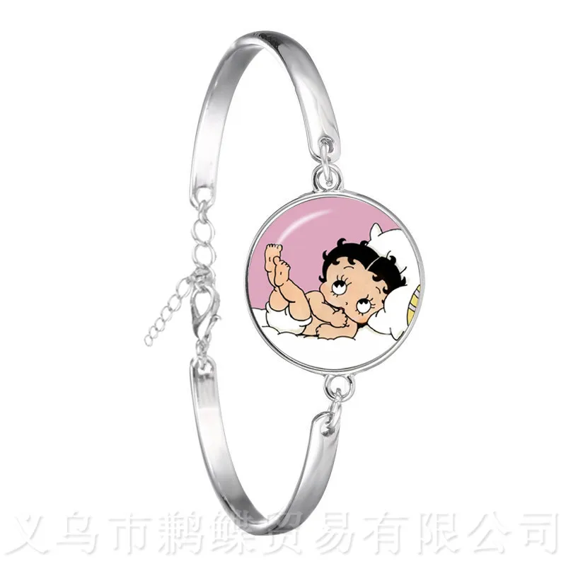 Браслет Kawaii Betty Boop 18 мм стеклянный браслет женское ювелирное изделие милый серии