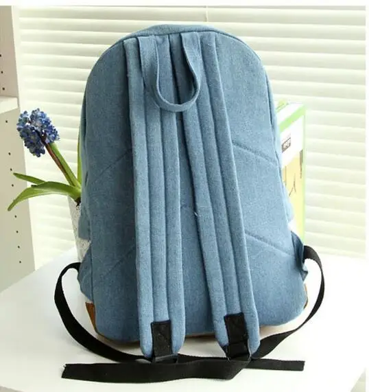 1 piece Floral Lace +Denim Canvas Women Bag Backpack School bag For Teenagers Ladies Girl Back Pack Schoolbag Bagpack Mochila | Багаж и