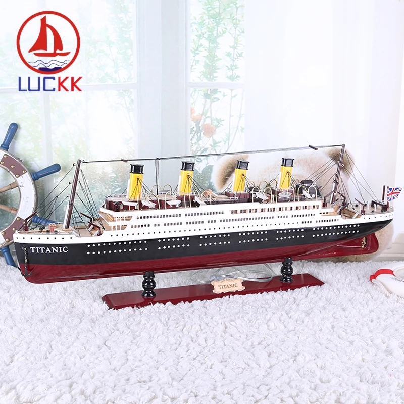 LUCKK 100 80 см Титаник классическая деревянная модель кораблей светодиодный светильник Средиземноморский домашний декор деревянные поделки круизные подарки