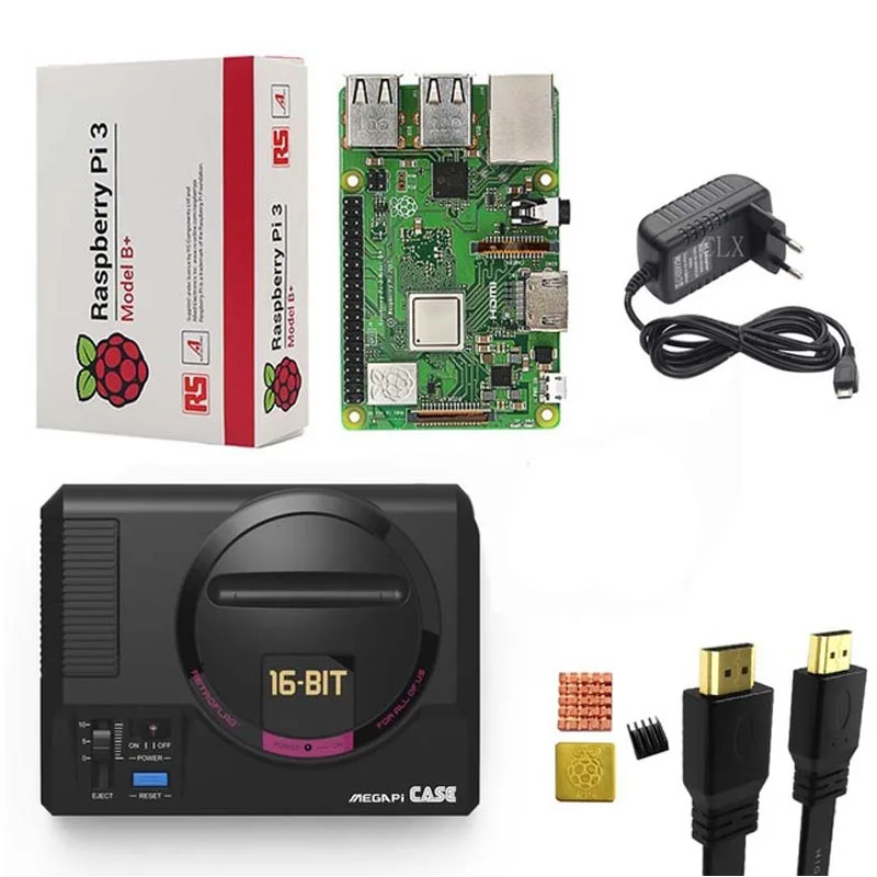 Чехол Retroflag MEGAPi + Raspberry pi 3B +(Plus)++ теплоотвод 5 В 3 А питание для Pi B Plus (3B +) / |