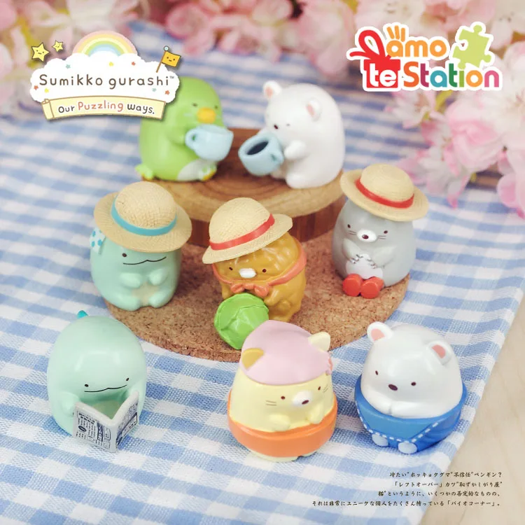 8 шт./лот Sumikko уголок Сан х игрушка 4 см Kawaii Мультфильм животное ПВХ Фигурки для