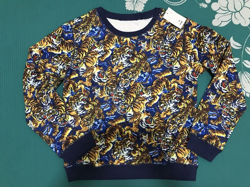Новое поступление Женская толстовка с принтом тигра модная рубашка длинным