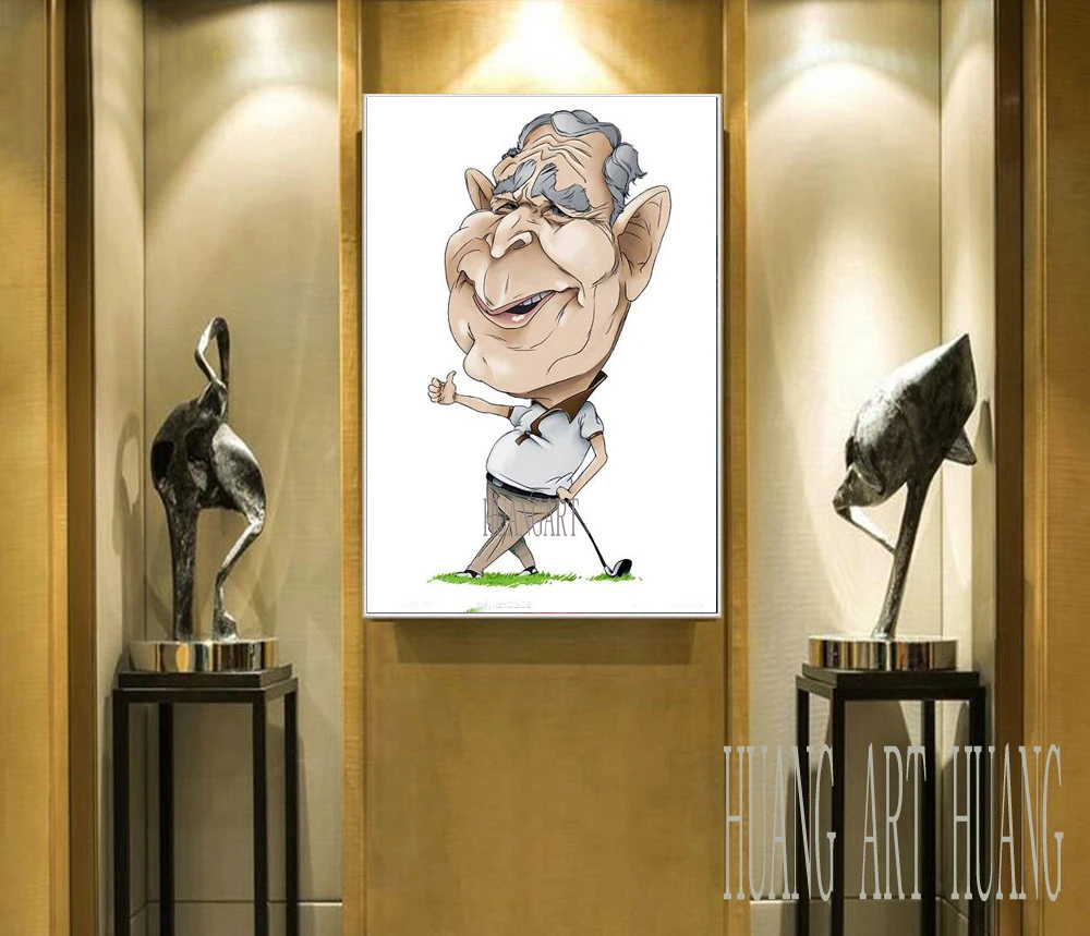 

Cartoon modern Handpainted Art Abstract Golf Playing Oil Paintings Canvas Abstract Wall Pictures for Home Deco rHome and hotel