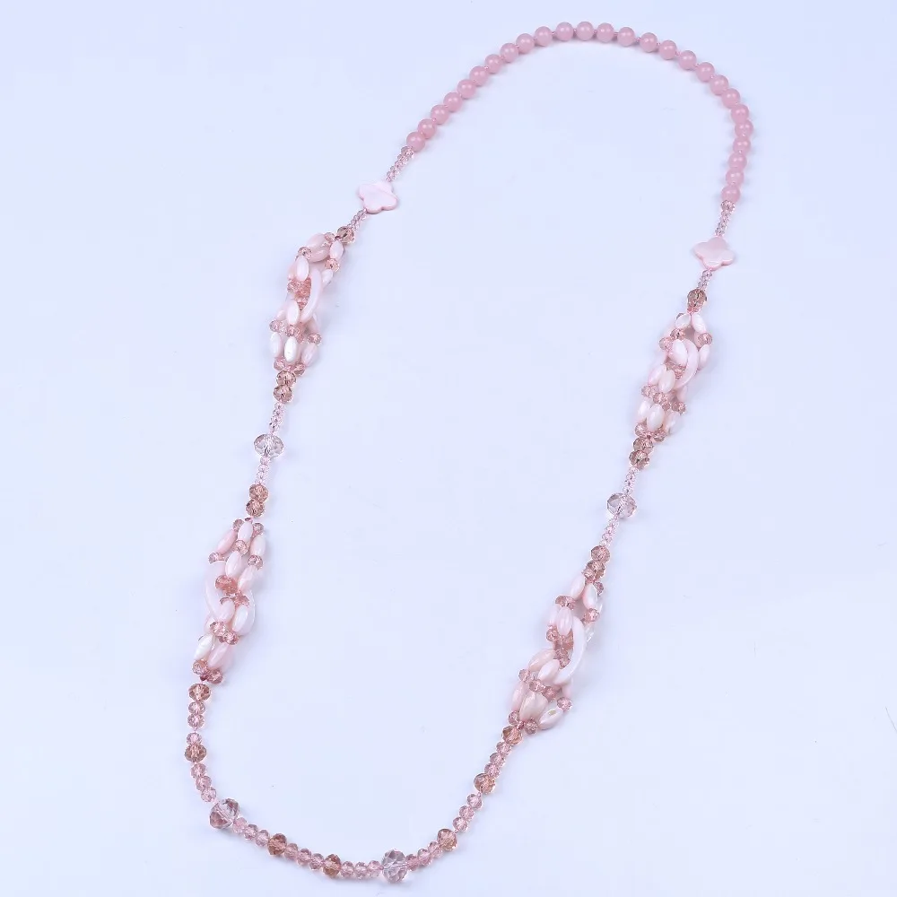 Candy Color Soaprock Crystal Shell Bead Jewellery Long Necklace For Women Gifts | Украшения и аксессуары