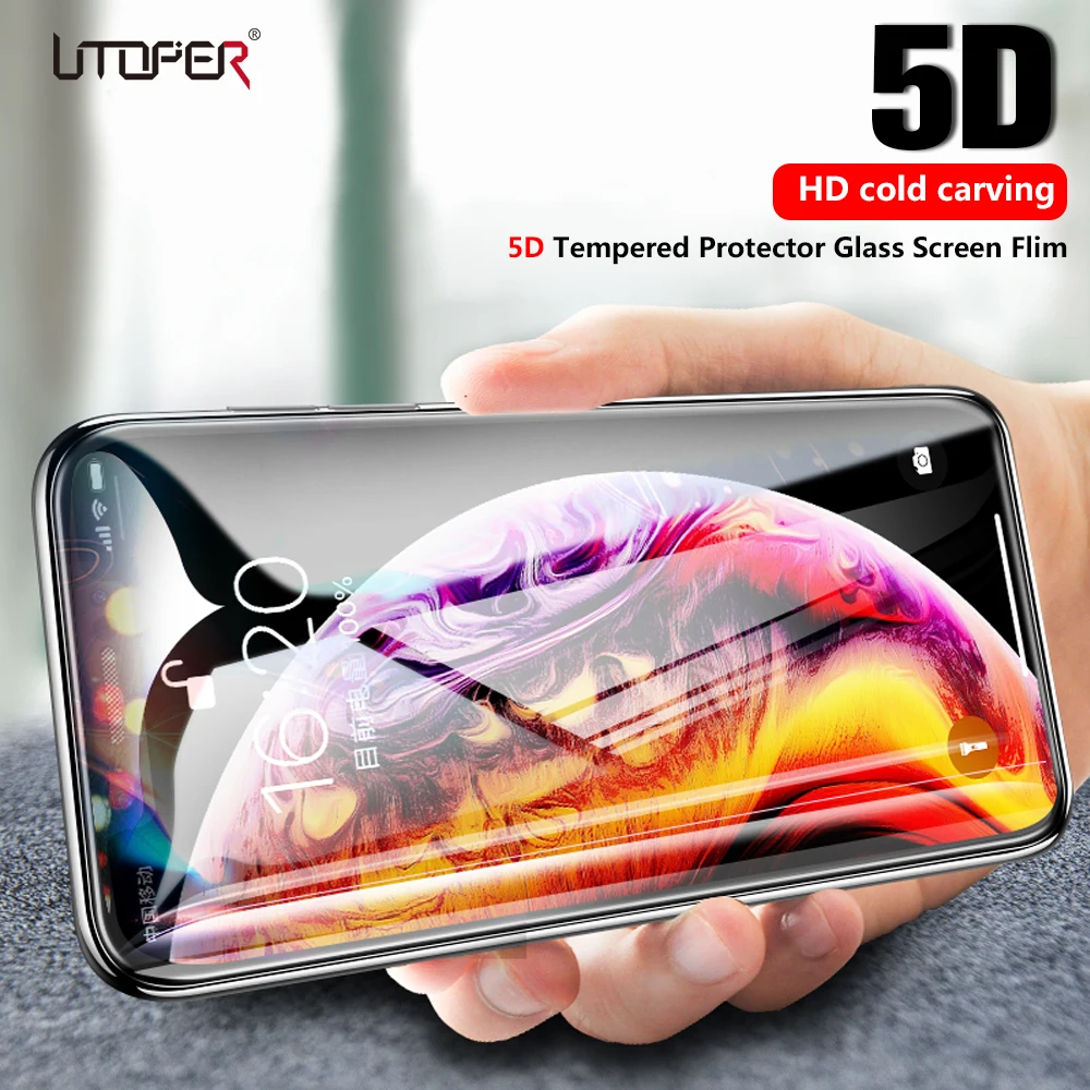 5D Защитное стекло для iphone 7 Plus экран HD холодная резьба закаленное защитное на XS MAx