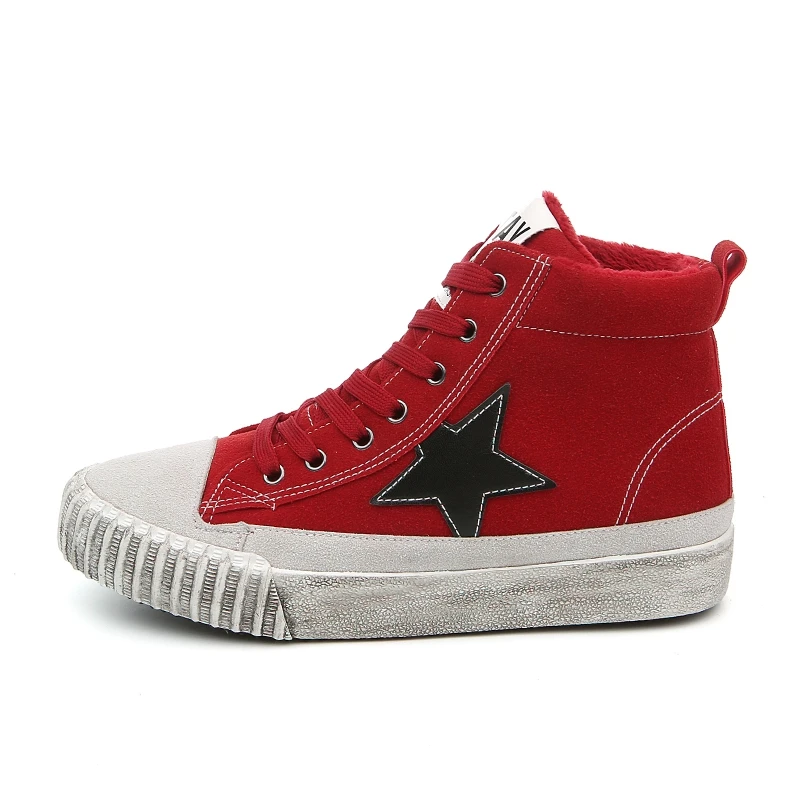 M.GENERAL Pigskin Women Winter Shoes High Top Plush Fashion Casual for Walking Zapatos Mujer Scarpe Donna #MJ-0162 | Обувь