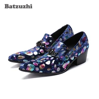 batzuzhi brand luxury mens shoes 6 5cm high heel men leather shoes pointed toe handmade party and wedding men shoes big us12
