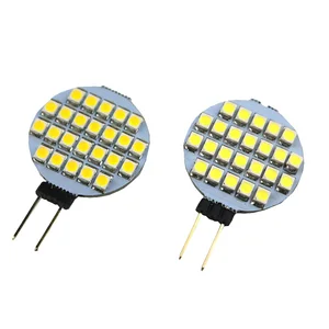 Светодиодная лампа G4, 4 Вт, 3528 SMD, светильник Кукуруза, холодный белый, теплый белый, 12 в пост. Тока, 24 светодиода, опт