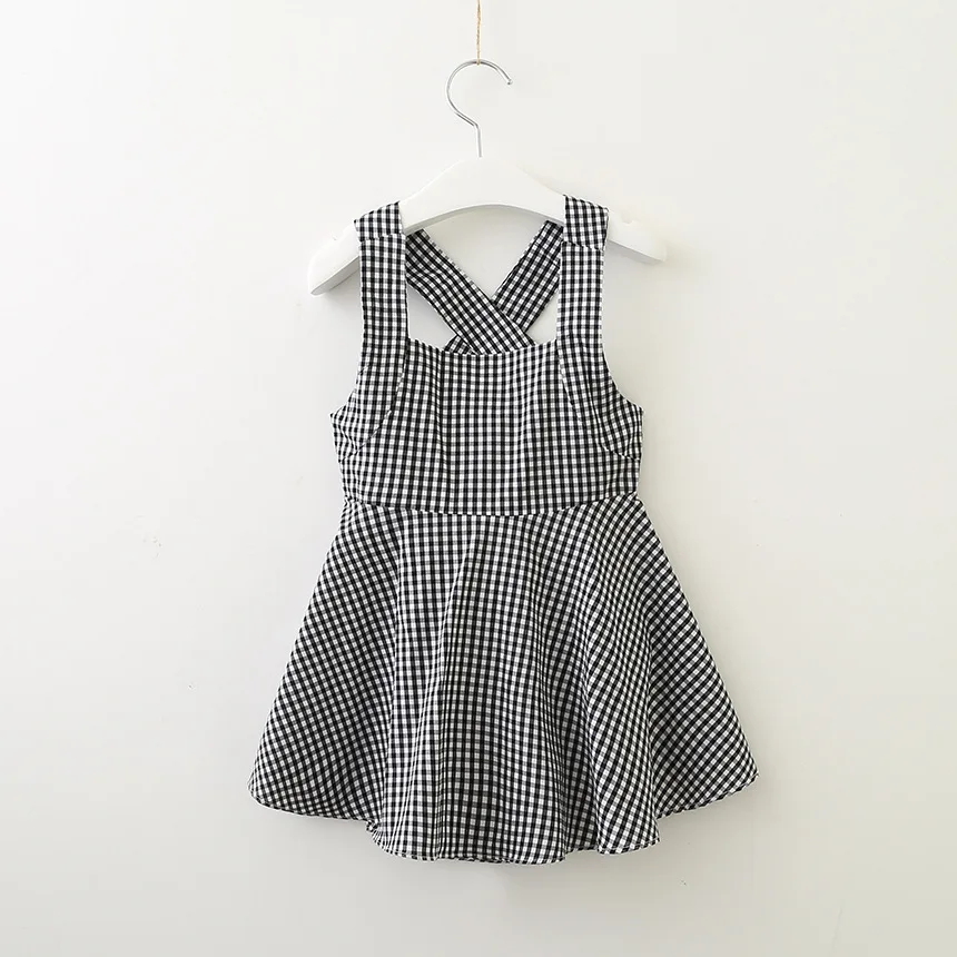 Hurave camis/платье на подтяжках Повседневная клетчатая хлопковая трапециевидная