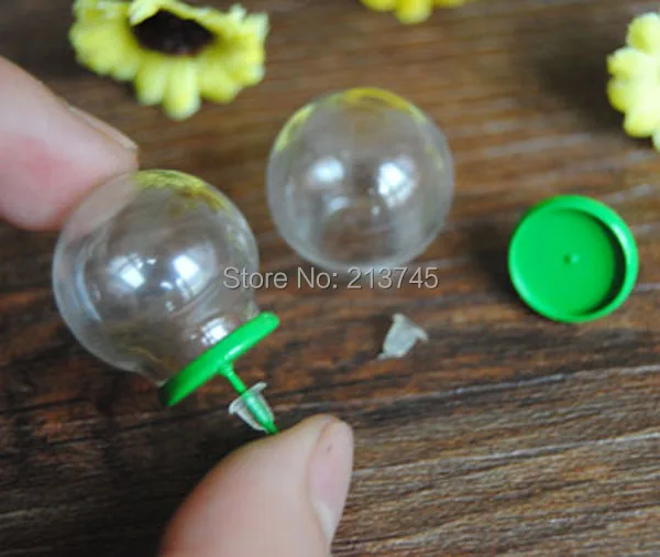 

SLAE Free ship! 100sets/lot 20*12mm glass bubble & green earring base&plug set DIY glass vial pendant glass globe earring set