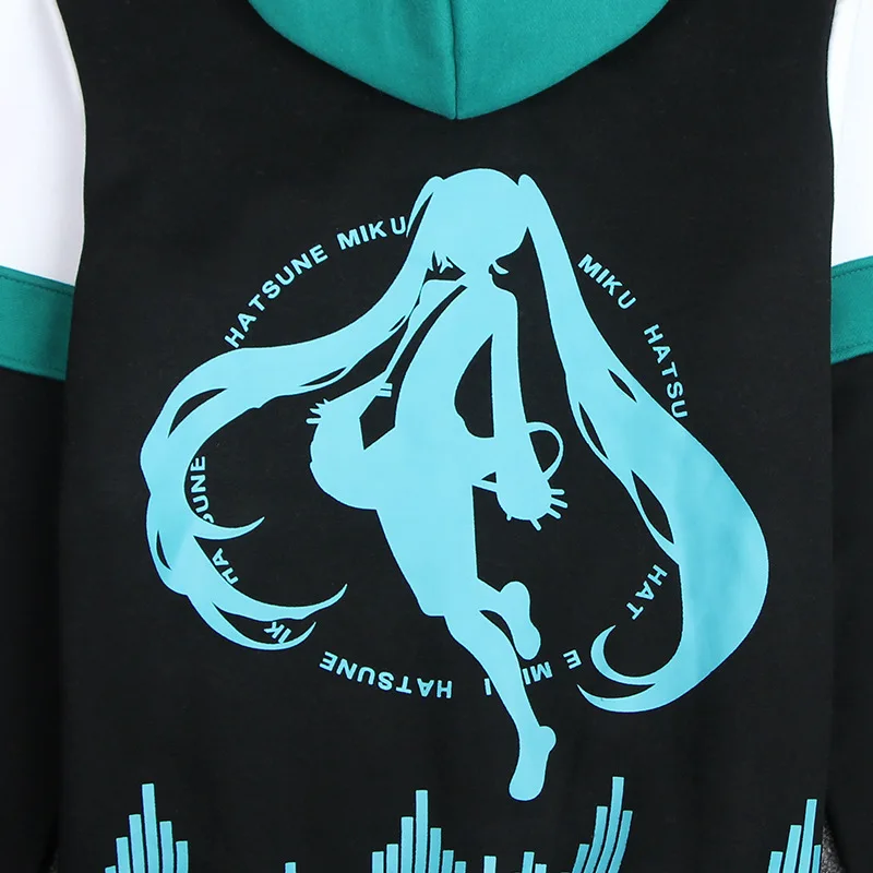 Cosroad Anime Hatsune Miku Jacket Coats Cosplay Costume Zip hooded jacket Women Halloween Casual Sweatshirt Outwear |