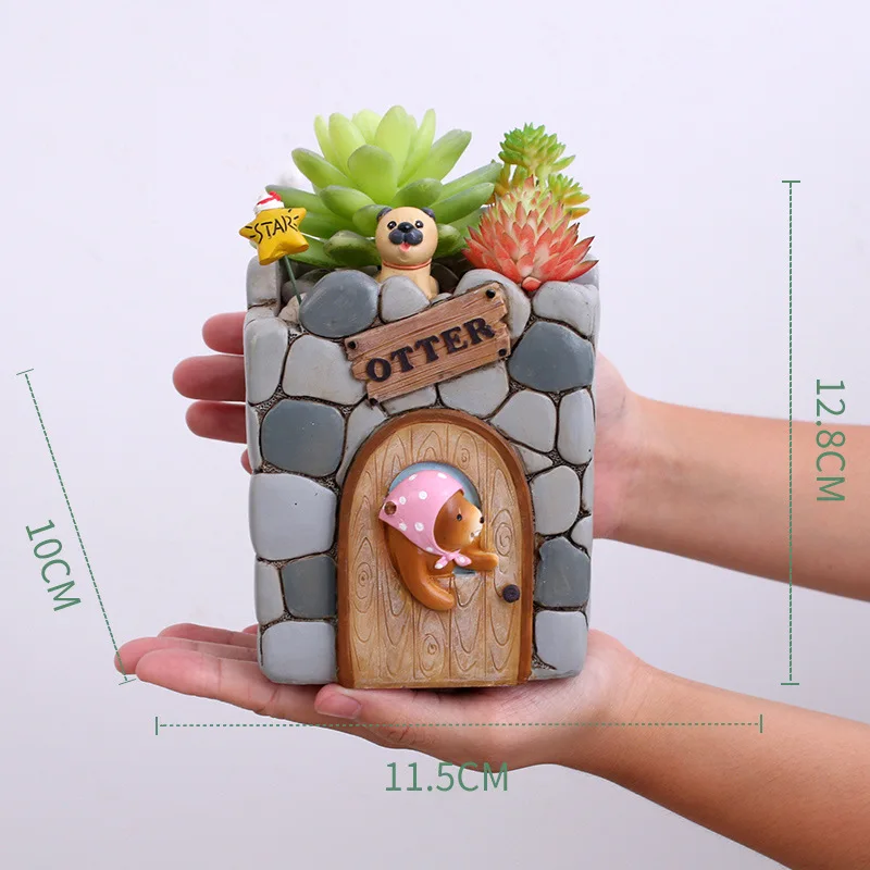 1 шт. мультяшный полимерный цветочный горшок для суккулентов выдры домашний