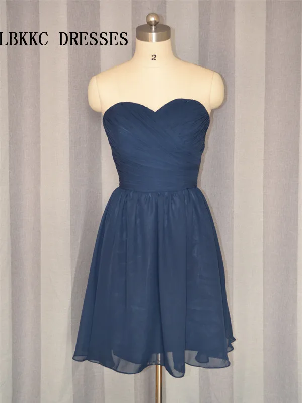 

Navy Blue Cocktail Dresses Simple Chiffo Knee Length Cocktail Party Dress Vestidos De Coctel Elegantes