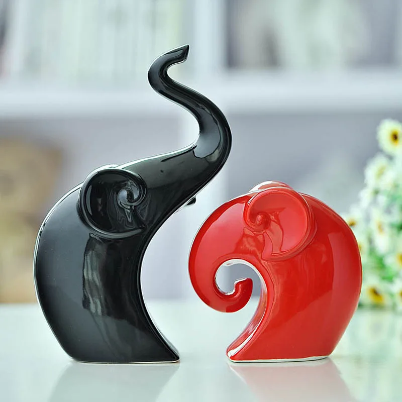 Love - 2 шт./пара Elephant Home Accessories Decoration гостиная Ceramic Crafts свадебный подарок tendrils | Дом и