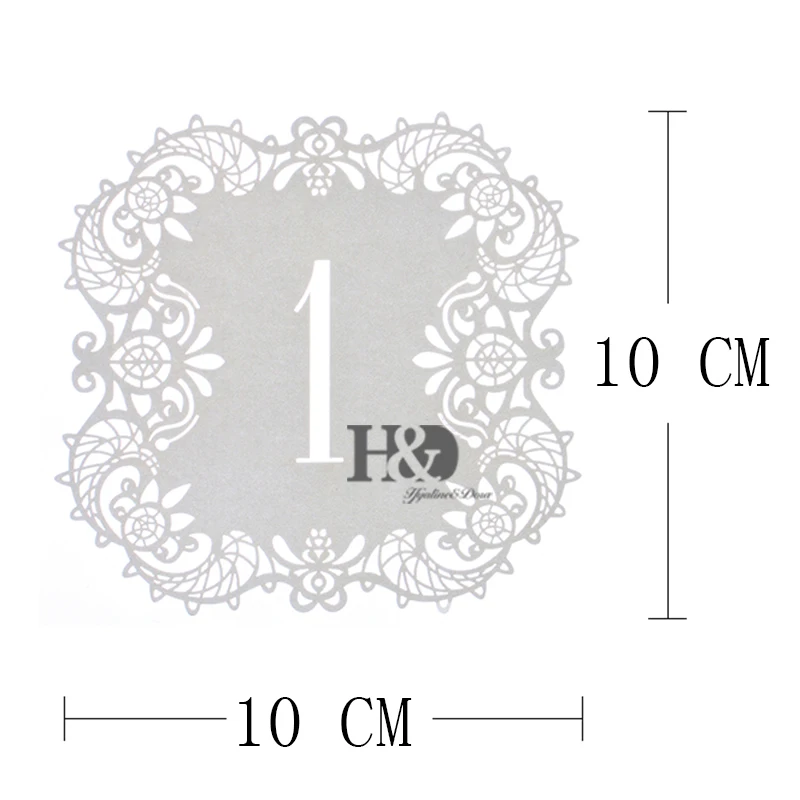 10 шт./компл. пустые кружевные настольные карты цвета слоновой кости с номером от 1