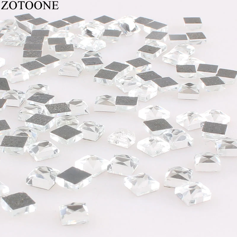 ZOTOONE 100 шт. Горячая фиксация Стразы искусственное стекло квадратная форма стразы s