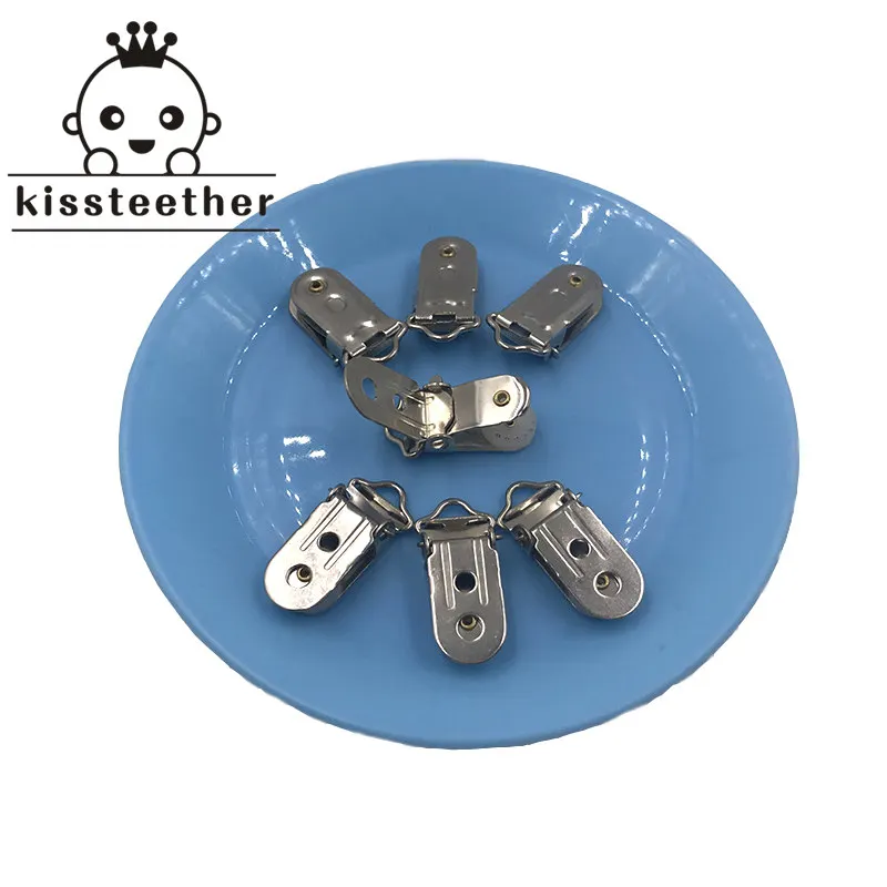 

Baby Pacifier Chain Clip Metal Top Fashion Suspenders Clip Lead Free Suspender Paci Pacifier Clips Ribbon Craft Sewing Tool
