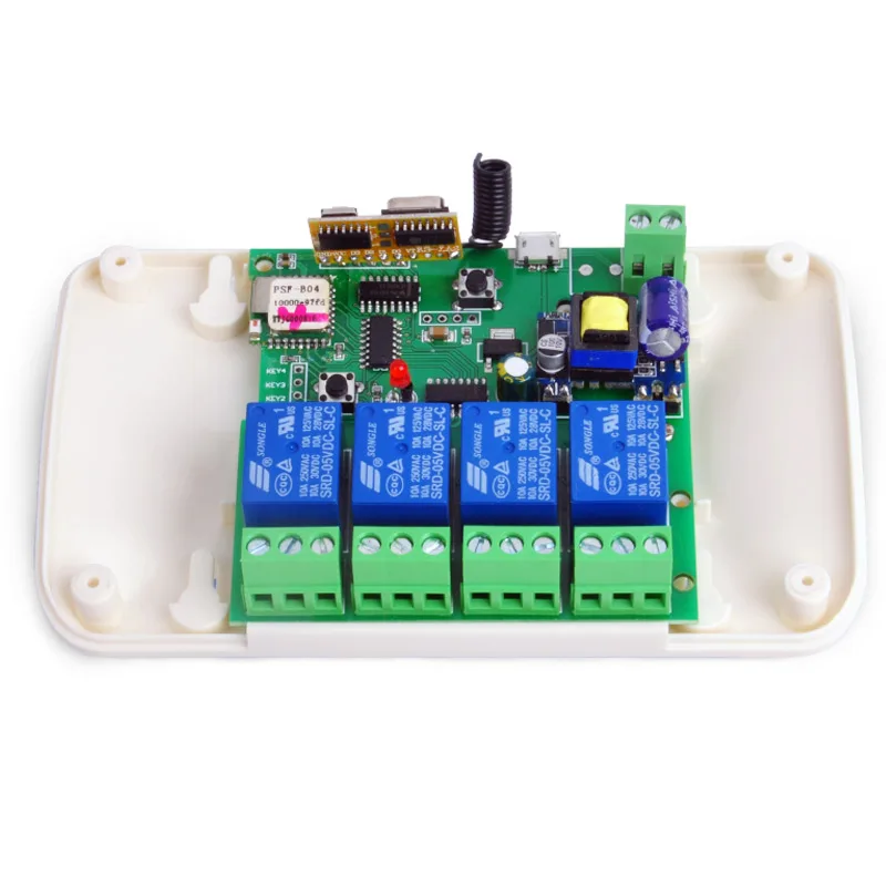 WI-FI выключатель 5 V/dc7-32v 4-полосная реле rf получают перекидывание самоблокирующийся беспроводной пульт дистанционного управления для модули для автоматизации умного дома