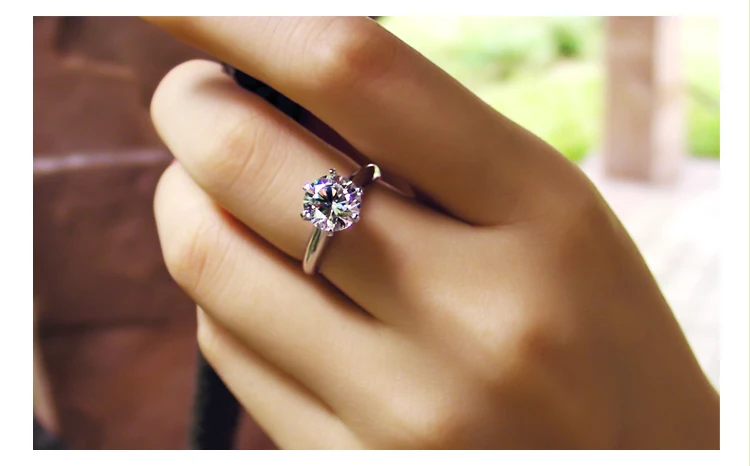 

Vecalon Fashion Jewelry Women ring Round cut 1.5ct AAAAA Zircon Cz 925 Sterling Silver Female Engagement wedding Band ring