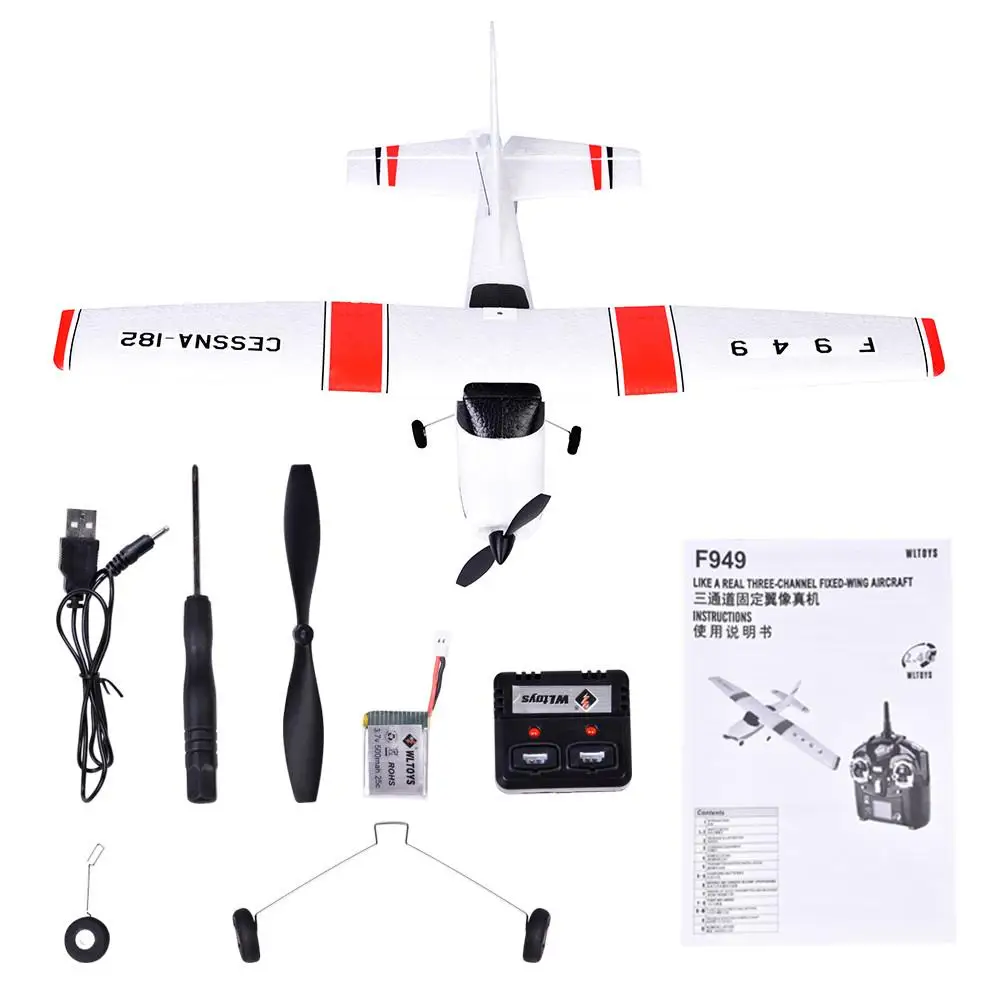 WL Toys F949 RC Toy 2 4G модель самолета трехканальный ручной метательный планер с
