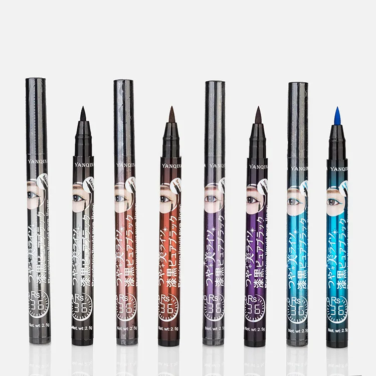 60 шт./партия yanqina 36H черная водостойкая жидкая подводка для глаз Make Up beauty Comestics долговечная подводка для глаз косметические карандаши - Цвет: 60pcs no box