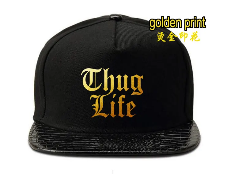 Мужская и женская кепка для мальчиков девочек thug life Золотая шляпа со