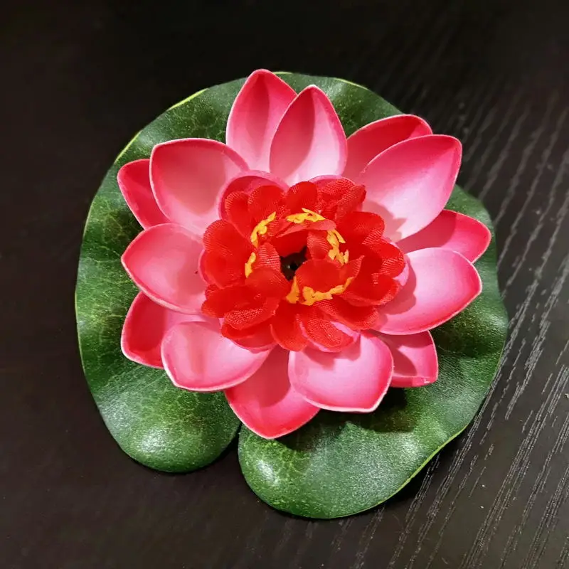 Сушеный Цветок лотоса искусственное плавающее украшение для пруда 10 см