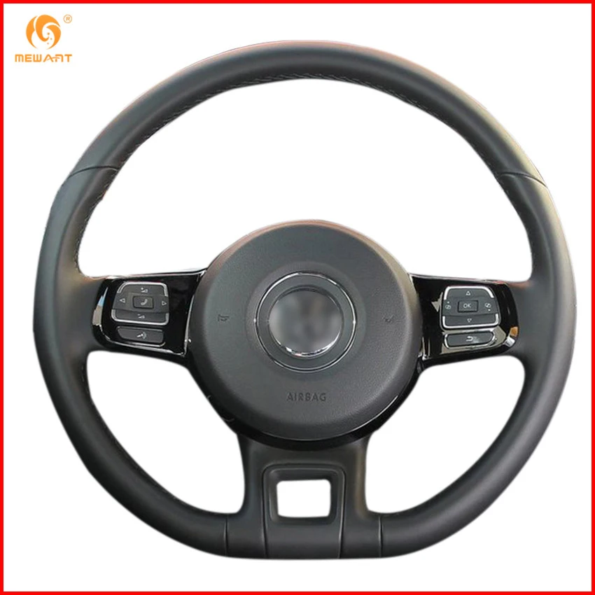 MEWANT черный чехол рулевого колеса автомобиля из искусственной кожи для Volkswagen VW