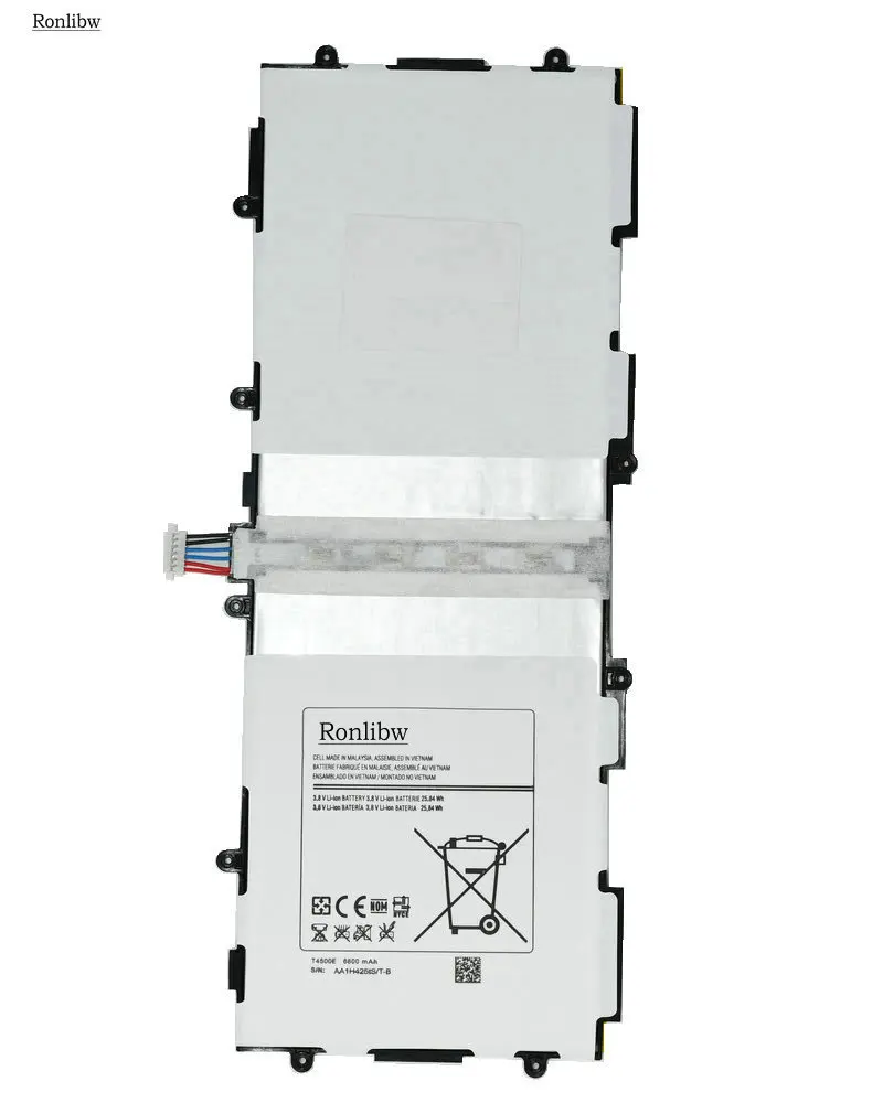 Сменный аккумулятор Ronlibw T4500E/T4500C 2 шт. 6800 мА · ч для Samsung Galaxy Tab 3 10 1 P5200 P5210 | Мобильные