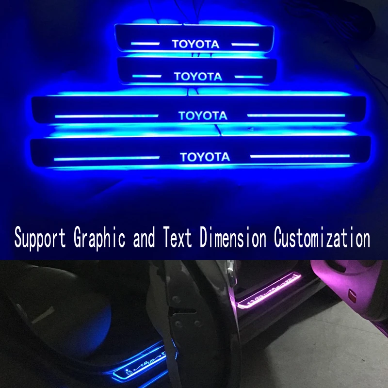 Подходит для Corolla Streaming Dynamic LED Lamp Door Welcome Pedal/Dynamic Lighting Vehicle Threshold Toyota ALTIS Rumion|Лепнина