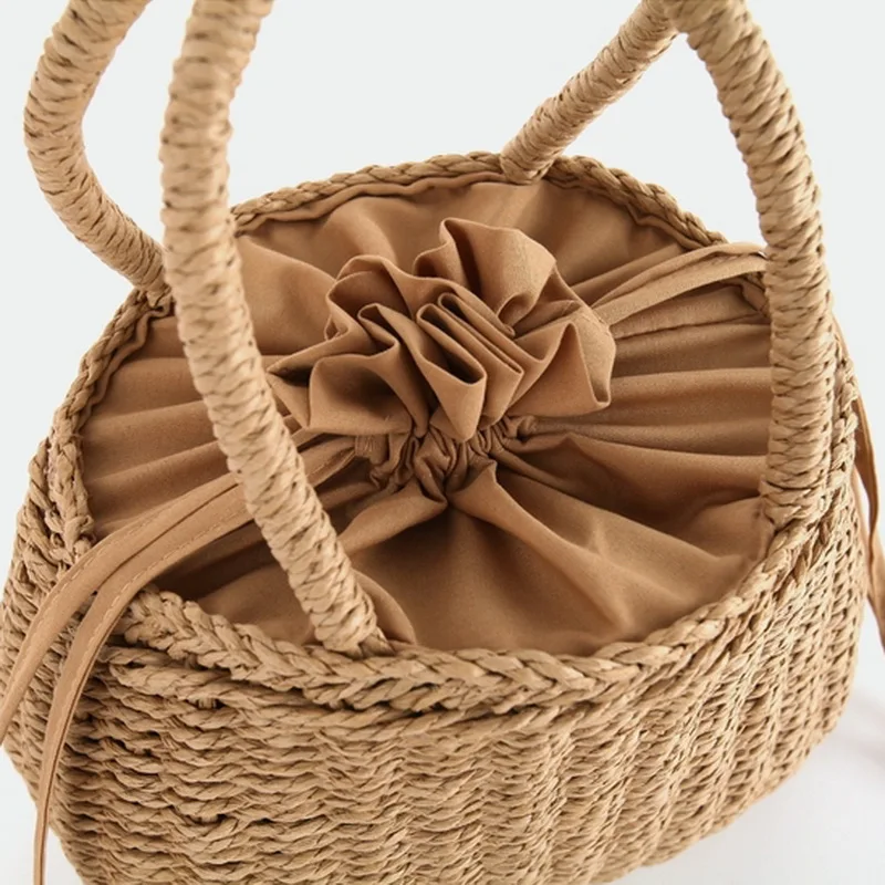 Сумка мешок женская плетеная Пляжная соломенная сумочка тоут Роскошный