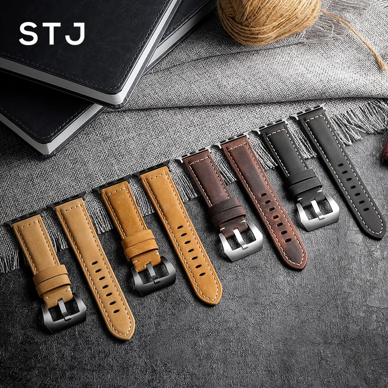 Ремешок для часов STJ из воловьей кожи Apple Watch 42 мм 38 и Series 4 3 2 1 ремешок iWatch 44 40 |