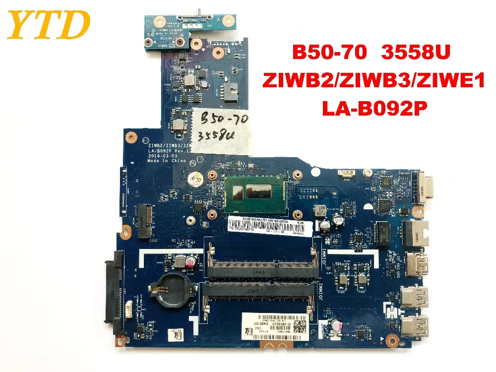 Оригинальный Для Lenovo B50 70 Материнская плата ноутбука 3558U ZIWB2 ZIWB3 ZIWE1 LA B092P испытания
